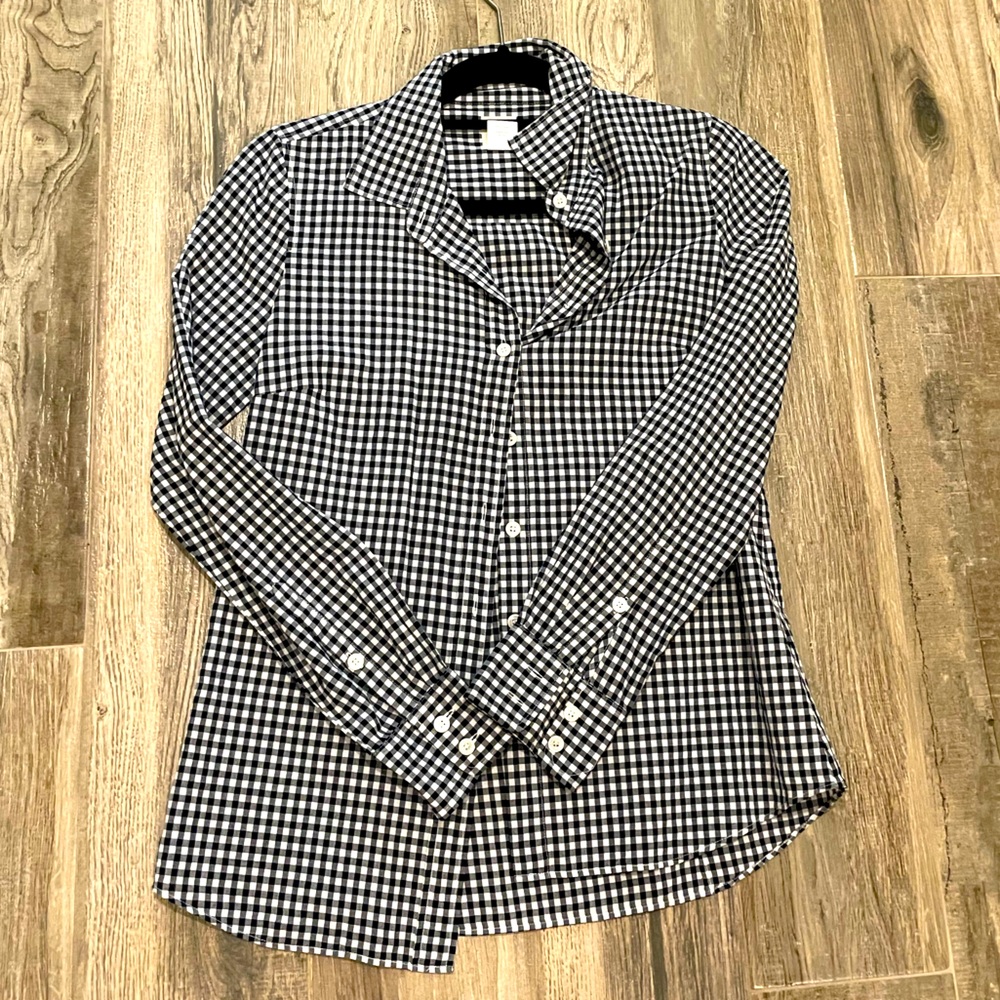 JCrew The Perfect Shirt- black & white plaid - size 0